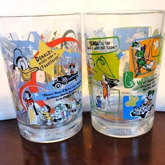 Mint 1996 Set of 2 "McDonald's 100 Years of Disney" Anniversary Glasses - Picture 2 of 9